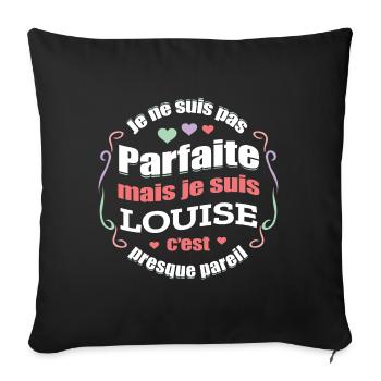 LOUISE PARFAITE - PRENOM LOUISE - Housse de coussin décorative 45 x 45 cm - noir - Devant