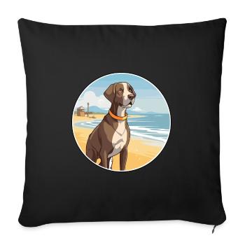 Pointer Dog Breed Cartoon Kawaii Clipart Dog Pet - Sofa pillowcase 17,3'' x 17,3'' (45 x 45 cm) - black - Front