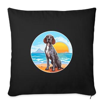 Portuguese Pointer Dog Breed Cartoon Kawaii Dog - Sofa pillowcase 17,3'' x 17,3'' (45 x 45 cm) - black - Front