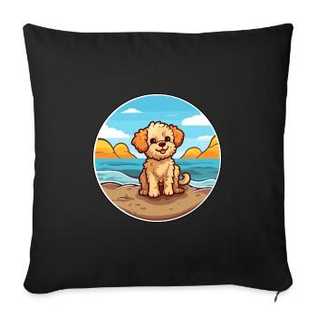 Russian Toy Dog Breed Cartoon Kawaii Clipart Dog - Sofa pillowcase 17,3'' x 17,3'' (45 x 45 cm) - black - Front