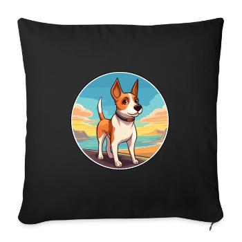Teddy Roosevelt Terrier Dog Breed Cartoon Kawaii - Sofa pillowcase 17,3'' x 17,3'' (45 x 45 cm) - black - Front