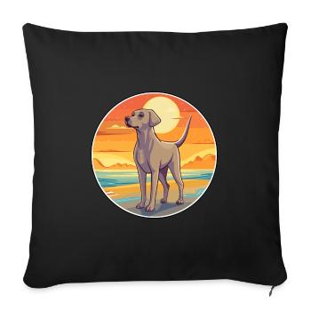 Sloughi Dog Breed Cartoon Kawaii Clipart Dog Pet - Sofa pillowcase 17,3'' x 17,3'' (45 x 45 cm) - black - Front