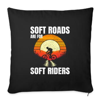 Scenic Gravel Riding Sunrise Soft Roads Not for Us - Sofa pillowcase 17,3'' x 17,3'' (45 x 45 cm) - black - Front