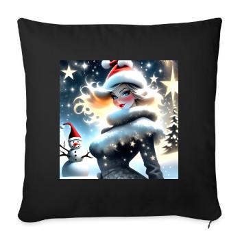 Merry Christmas #7 - Sofa pillowcase 17,3'' x 17,3'' (45 x 45 cm) - black - Front