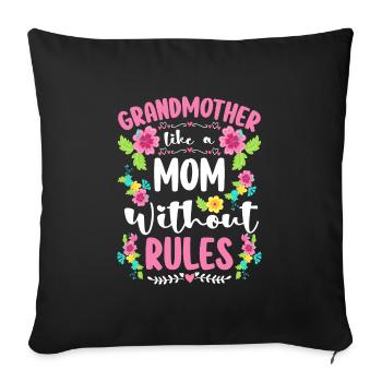 Grand-père grand-mère bébé - Housse de coussin décorative 45 x 45 cm - noir - Devant