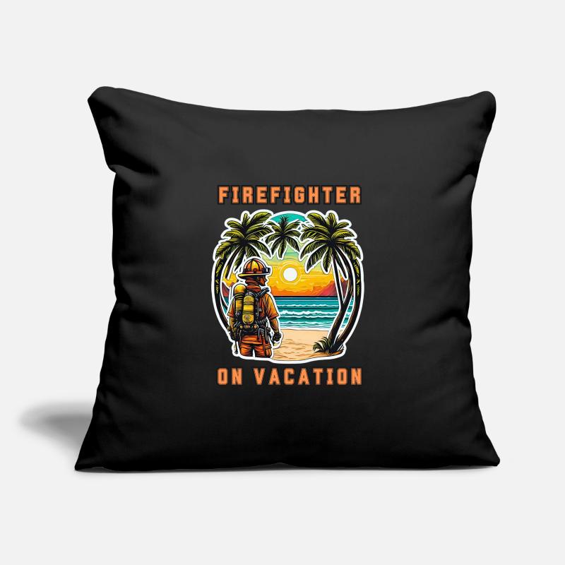Pompier en vacances Housse de coussin décorative 45 x 45 cm