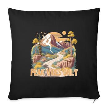 Hiking, Mountains - Sofa pillowcase 17,3'' x 17,3'' (45 x 45 cm) - black - Front