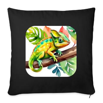 Doux caméléon - Housse de coussin décorative 45 x 45 cm - noir - Devant