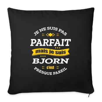 BJORN PARFAIT - PRENOM BJORN - Housse de coussin décorative 45 x 45 cm - noir - Devant