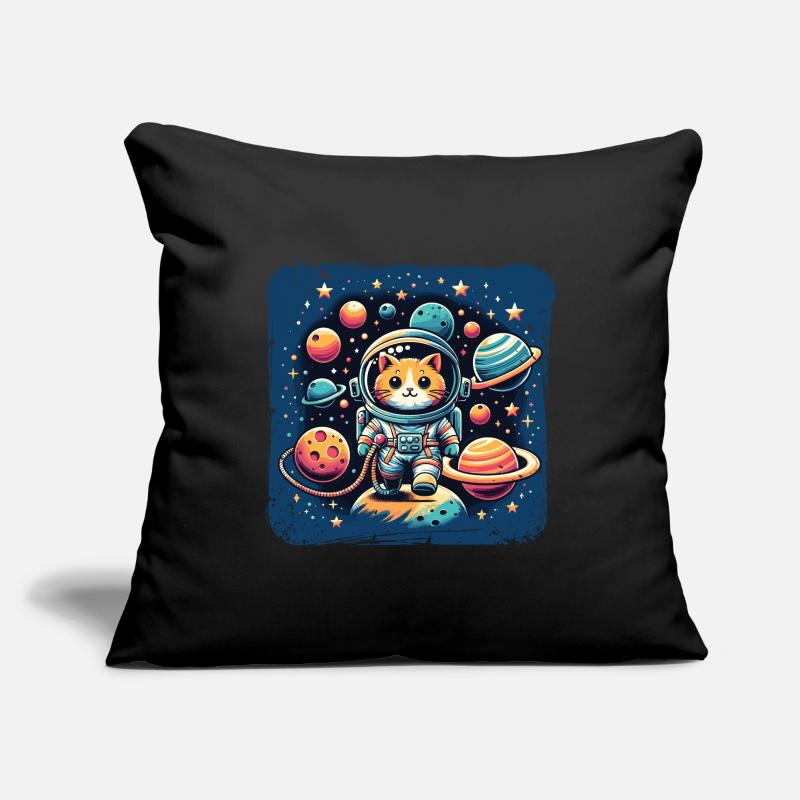 Cosmo, Chat, Astronaute, Espace, Kitty Housse de coussin décorative 45 x 45 cm