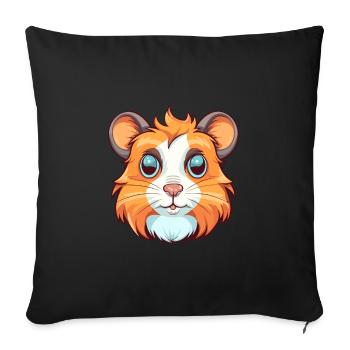 Hamster Colorful Watercolor Cartoon Kawaii Animal - Sofa pillowcase 17,3'' x 17,3'' (45 x 45 cm) - black - Front