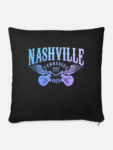 Nashville Tennessee Country Music City - Sofakissenbezug 45 x 45 cm - Schwarz