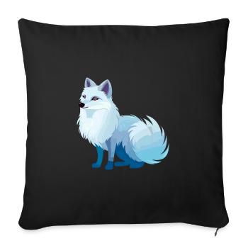 Arktisfuchs Bunte Aquarell-Karikatur Kawaii Anim - Sofakissenbezug 45 x 45 cm - Schwarz - Vorne