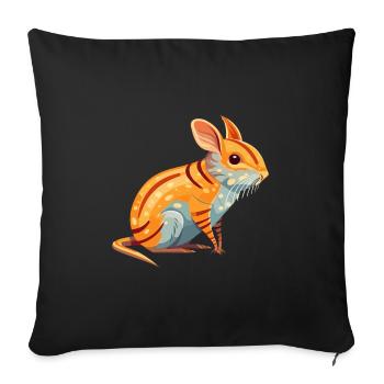 Elephant Shrew Colorful Watercolor Cartoon Kawaii - Sofa pillowcase 17,3'' x 17,3'' (45 x 45 cm) - black - Front