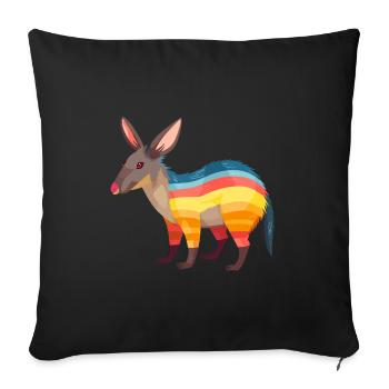 Aardvark Colorful Watercolor Cartoon Kawaii Animal - Sofa pillowcase 17,3'' x 17,3'' (45 x 45 cm) - black - Front