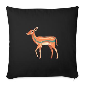 Impala Buntes Aquarell Cartoon Kawaii Tier - Sofakissenbezug 45 x 45 cm - Schwarz - Vorne