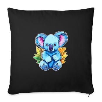 Koala Buntes Aquarell Cartoon Kawaii Tier - Sofakissenbezug 45 x 45 cm - Schwarz - Vorne