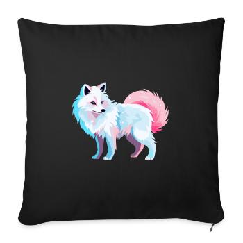 Arktisfuchs Bunte Aquarell-Karikatur Kawaii Anim - Sofakissenbezug 45 x 45 cm - Schwarz - Vorne