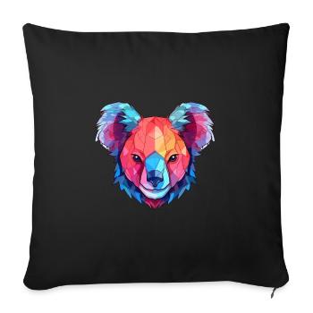 Koala Buntes Aquarell Cartoon Kawaii Tier - Sofakissenbezug 45 x 45 cm - Schwarz - Vorne