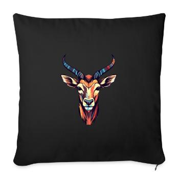 Impala Buntes Aquarell Cartoon Kawaii Tier - Sofakissenbezug 45 x 45 cm - Schwarz - Vorne