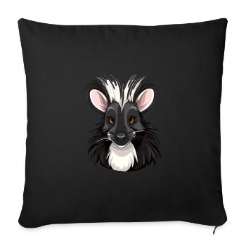 Skunk Aquarelle Colorée Dessin Animé Kawaii Animal - Housse de coussin décorative 45 x 45 cm - noir - Devant
