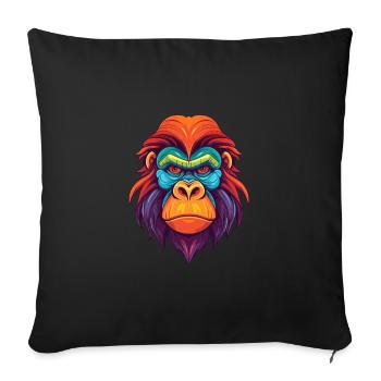 Orangutan Colorful Watercolor Cartoon Kawaii Anima - Sofa pillowcase 17,3'' x 17,3'' (45 x 45 cm) - black - Front