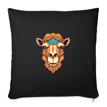 Camel Colorful Watercolor Cartoon Kawaii Animal - Sofa pillowcase 17,3'' x 17,3'' (45 x 45 cm) - black - Front