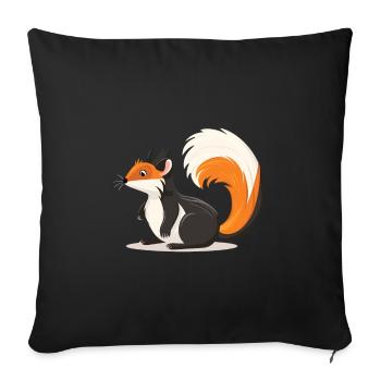 Skunk Aquarelle Colorée Dessin Animé Kawaii Animal - Housse de coussin décorative 45 x 45 cm - noir - Devant