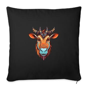 Bongo Aquarelle Colorée Dessin Animé Kawaii Animal - Housse de coussin décorative 45 x 45 cm - noir - Devant