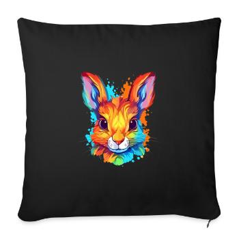 Squirrel Colorful Watercolor Cartoon Kawaii Animal - Sofa pillowcase 17,3'' x 17,3'' (45 x 45 cm) - black - Front