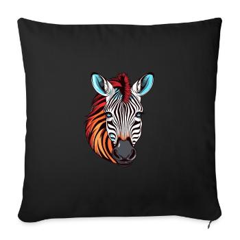 Zebra buntes Aquarell Cartoon Kawaii Tier - Sofakissenbezug 45 x 45 cm - Schwarz - Vorne