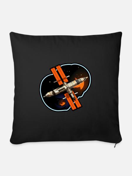 Satellit Raumfahrt - Sofakissenbezug 45 x 45 cm - Schwarz
