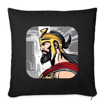 Guerrier de Sparte - Housse de coussin décorative 45 x 45 cm - noir - Devant