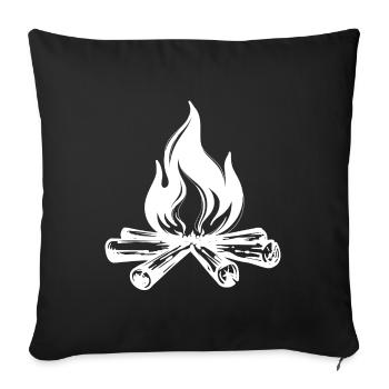 Campfire Camping Hikers Holidays Camping Nature - Sofa pillowcase 17,3'' x 17,3'' (45 x 45 cm) - black - Front