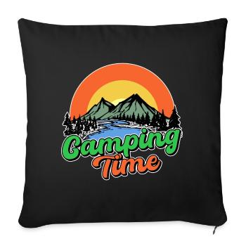 Mountains, Camping, Nature, Relaxing, Hiker, Statement - Sofa pillowcase 17,3'' x 17,3'' (45 x 45 cm) - black - Front