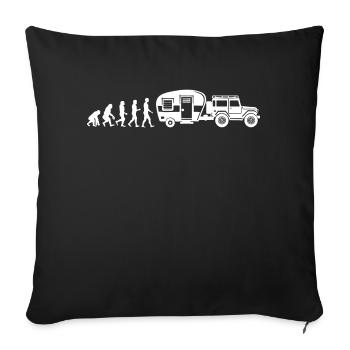 Camping Wanderlust Wanderer Camper Caravan - Housse de coussin décorative 45 x 45 cm - noir - Devant