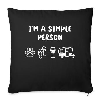 Déclaration camping-car Camping Wanderer Camper - Housse de coussin décorative 45 x 45 cm - noir - Devant