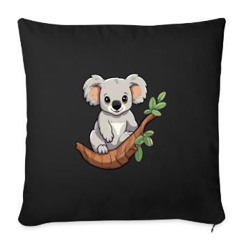 Koala Cute Cartoon Kawaii Watercolor Animal Pet - Sofa pillowcase 17,3'' x 17,3'' (45 x 45 cm) - black - Front