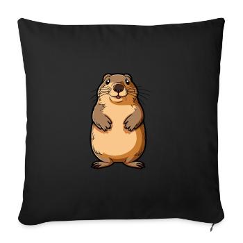 Gopher Cute Cartoon Kawaii Watercolor Animal Pet - Sofa pillowcase 17,3'' x 17,3'' (45 x 45 cm) - black - Front