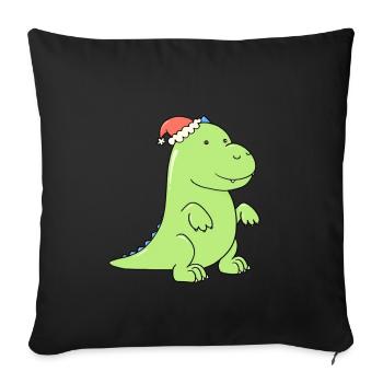 Un petit dinosaure est amoureux - Housse de coussin décorative 45 x 45 cm - noir - Devant