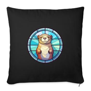 Gopher Buntglas Bunte Karikatur Kawaii Anima - Sofakissenbezug 45 x 45 cm - Schwarz - Vorne