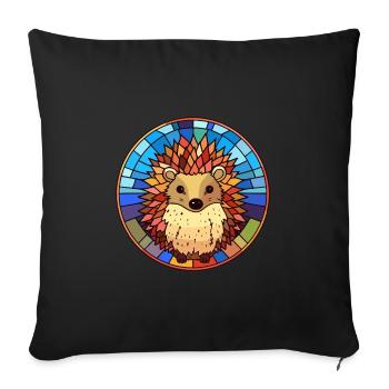 Igel Bunte Karikatur Kawaii Ani - Sofakissenbezug 45 x 45 cm - Schwarz - Vorne
