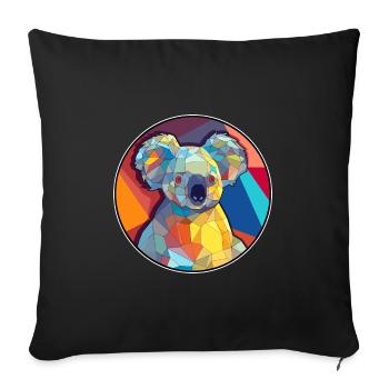 Koala Stained Glass Colorful Cartoon Kawaii Animal - Sofa pillowcase 17,3'' x 17,3'' (45 x 45 cm) - black - Front