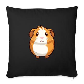 Cochon d’Inde mignon dessin animé kawaii aquarelle Animal P - Housse de coussin décorative 45 x 45 cm - noir - Devant