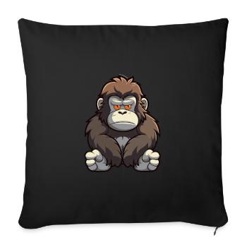 Gorilla Cute Cartoon Kawaii Watercolor Animal Pet - Sofa pillowcase 17,3'' x 17,3'' (45 x 45 cm) - black - Front