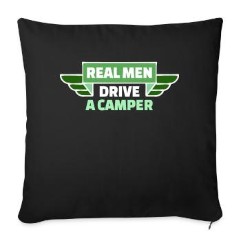 Camper Statement Camping Randonneur Wanderlust - Housse de coussin décorative 45 x 45 cm - noir - Devant