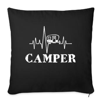 Camper Saying Camping Motorhome Holidays Holidays - Sofa pillowcase 17,3'' x 17,3'' (45 x 45 cm) - black - Front
