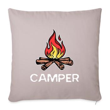 Campfire Saying Camper Camping Campsite - Sofa pillowcase 17,3'' x 17,3'' (45 x 45 cm) - light taupe - Front