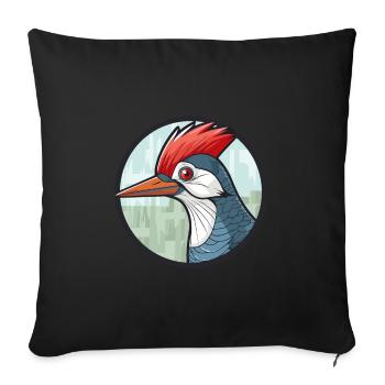 Pic vitrail coloré Cartoon Kawaii A - Housse de coussin décorative 45 x 45 cm - noir - Devant