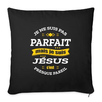 JÉSUS PARFAIT - PRENOM JÉSUS - Housse de coussin décorative 45 x 45 cm - noir - Devant